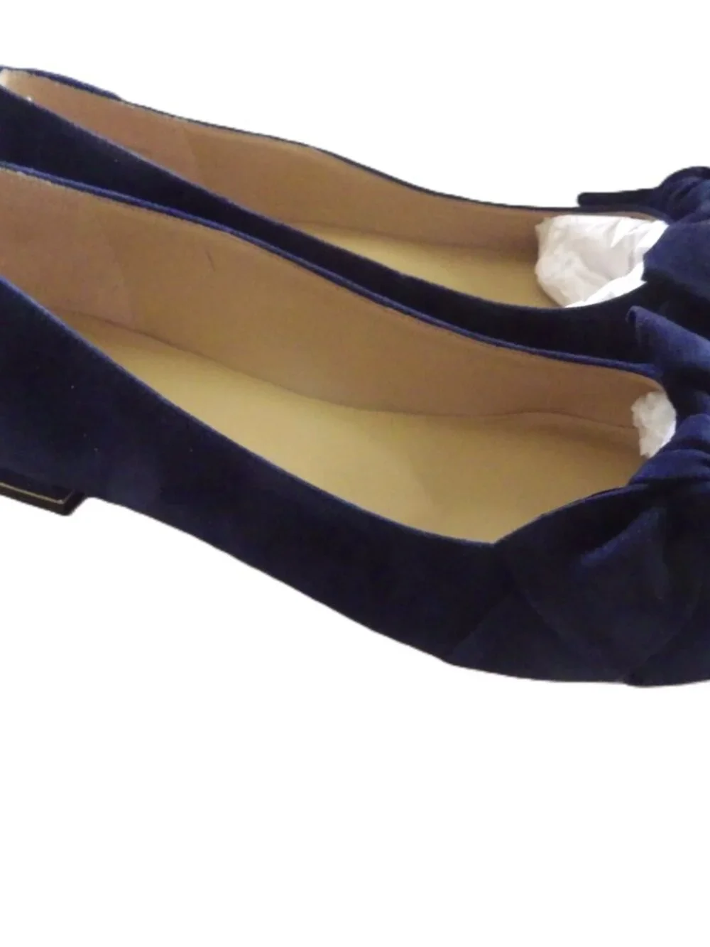 Talbots Edison Wrap Bow Flat/ Indigo Blue/ Suede Leather/ 9N